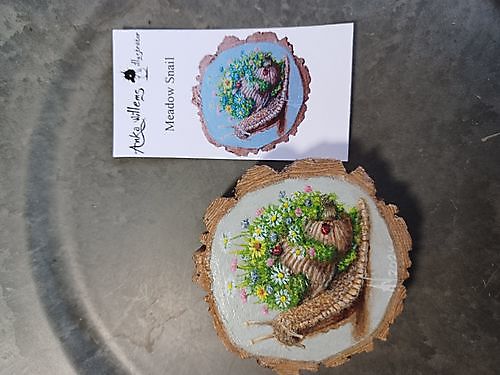 Miniature painting Meadow Snail